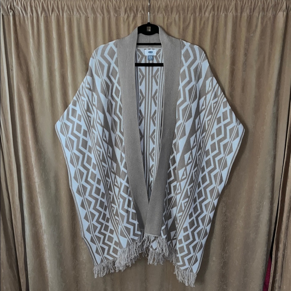 Old Navy Tan and Cream Knit Shawl